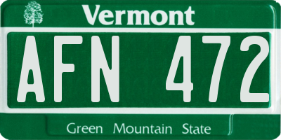 VT license plate AFN472