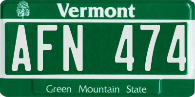 VT license plate AFN474