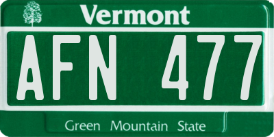 VT license plate AFN477