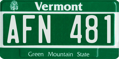 VT license plate AFN481