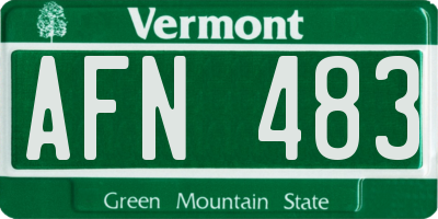 VT license plate AFN483
