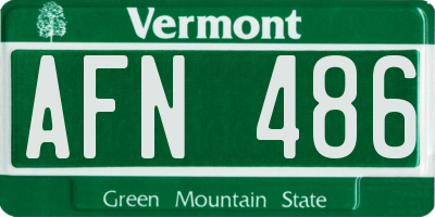 VT license plate AFN486