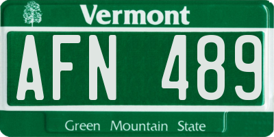VT license plate AFN489