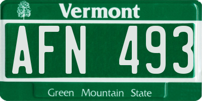 VT license plate AFN493