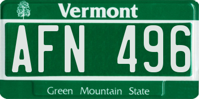 VT license plate AFN496