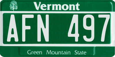 VT license plate AFN497