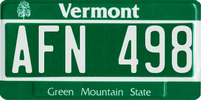 VT license plate AFN498