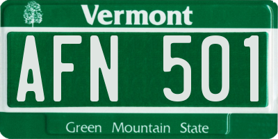 VT license plate AFN501
