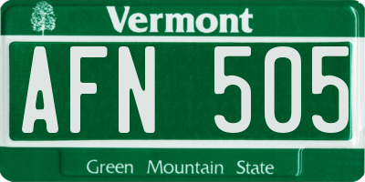 VT license plate AFN505