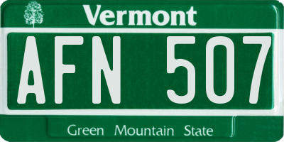 VT license plate AFN507