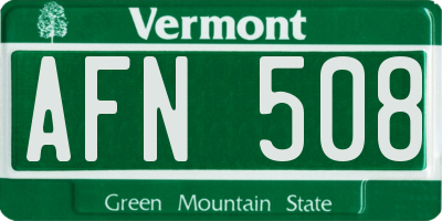 VT license plate AFN508