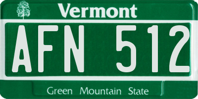 VT license plate AFN512