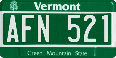 VT license plate AFN521