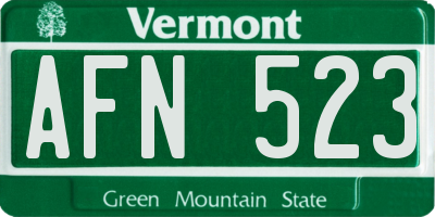 VT license plate AFN523