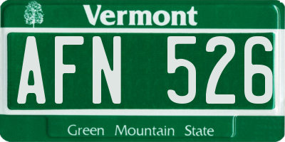 VT license plate AFN526