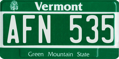 VT license plate AFN535