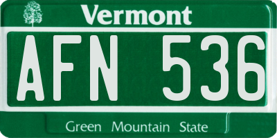 VT license plate AFN536