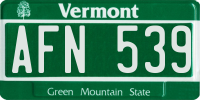 VT license plate AFN539