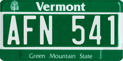 VT license plate AFN541