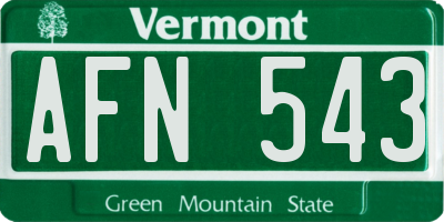 VT license plate AFN543