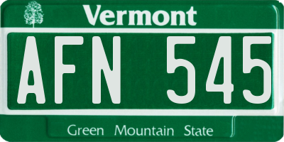 VT license plate AFN545