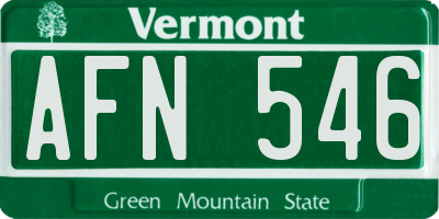 VT license plate AFN546
