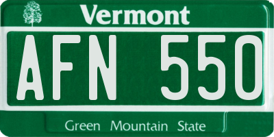 VT license plate AFN550