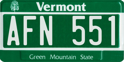 VT license plate AFN551