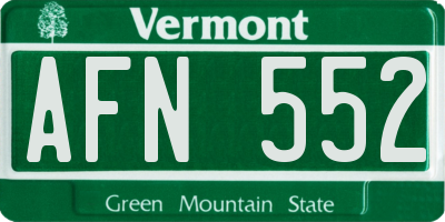 VT license plate AFN552