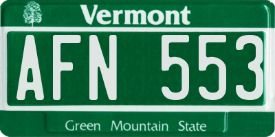 VT license plate AFN553