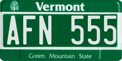 VT license plate AFN555