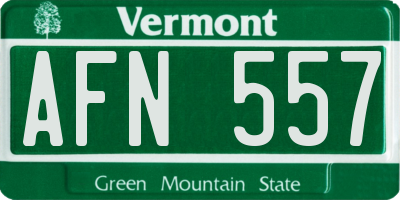 VT license plate AFN557