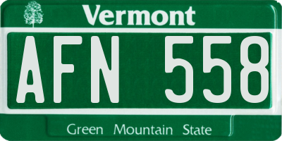 VT license plate AFN558