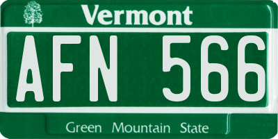 VT license plate AFN566
