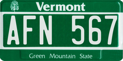 VT license plate AFN567