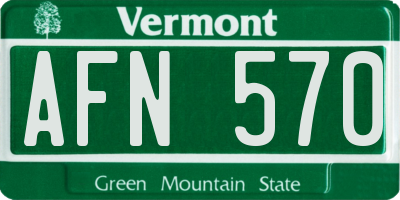 VT license plate AFN570
