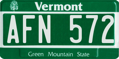 VT license plate AFN572