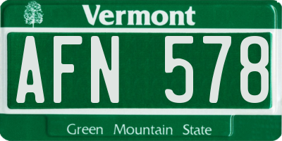 VT license plate AFN578