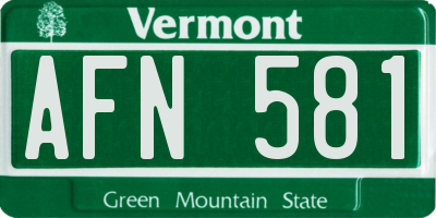 VT license plate AFN581