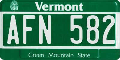 VT license plate AFN582