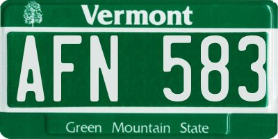 VT license plate AFN583