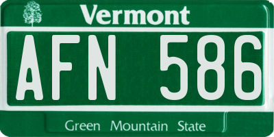 VT license plate AFN586