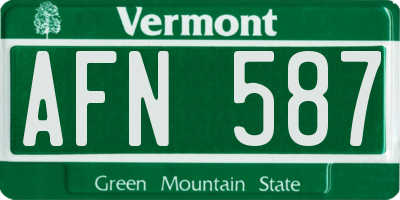 VT license plate AFN587