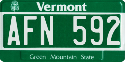 VT license plate AFN592