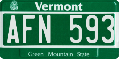 VT license plate AFN593