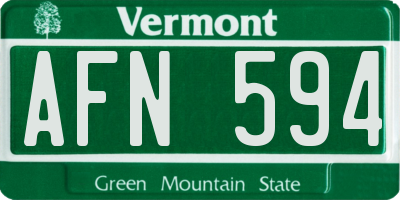 VT license plate AFN594