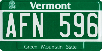 VT license plate AFN596