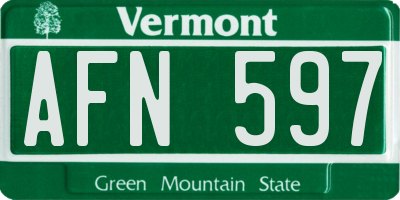 VT license plate AFN597