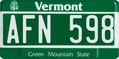 VT license plate AFN598