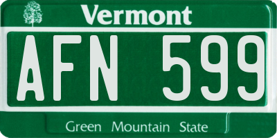 VT license plate AFN599